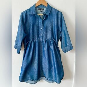 imPRESS Indigo Cotton Pleated Shirt